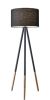 60" Black Tripod Floor Lamp With Black Drum Shade