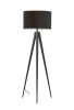 62" Black Tripod Floor Lamp With Black Drum Shade