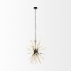 Wood And Metal Starburst Six Bulb Hanging Light