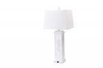 Set of Two White Seahorse Shutter Base Table Lamps