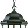 Three Light Matte Black Wide Lantern Hanging Light