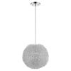 Luminary 1-Light Metallic Silver Pendant With Hand Woven Aluminum Wire Shade (15")
