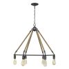 Holden 6-Light Antique Gray Wagon Wheel Chandelier