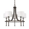 Kara 5-Light Oil-Rubbed Bronze Chandelier With Fabric Shades And Crystal Bobeches