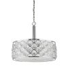 Isabella 4-Light Polished Nickel Drum Pendant With Crystal Accents