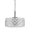 Isabella 4-Light Polished Nickel Drum Pendant With Crystal Accents