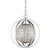 Olivia 1-Light Polished Nickel Crystal Globe Pendant