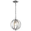 Nevaeh 1-Light Chrome Globe Pendant With Crystal Accents