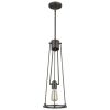 Jade 1-Light Oil-Rubbed Bronze Pendant With Vertical Structural Frames