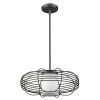 Loft 1-Light Oil-Rubbed Bronze Wire Globe Pendant With Etched Glass Interior Shade
