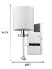Minimalist Silver Wall Sconce with Fabric Shade