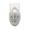 One Light Silver Wall Light with Clear Glass Shade