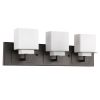 Rampart 3-Light Oil-Rubbed Bronze Vanity Light With Etched Glass Shades