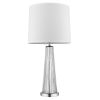 29" Silver Metal Table Lamp With White Empire Shade