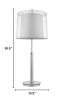 31" Silver Metal Table Lamp With White Empire Shade