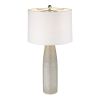 33" White Ceramic Table Lamp With White Empire Shade